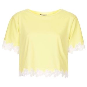 Topshop Petite Yellow Crop Top